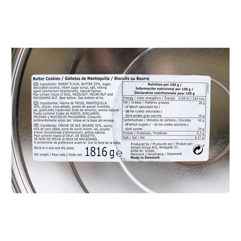 Kelsen Danish butter cookies 1.8kg, UK version