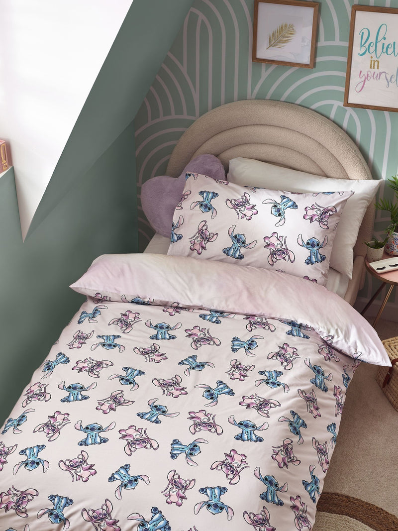 NEXT Lilo & Stitch purple reversible duvet cover and pillowcase set, UK version