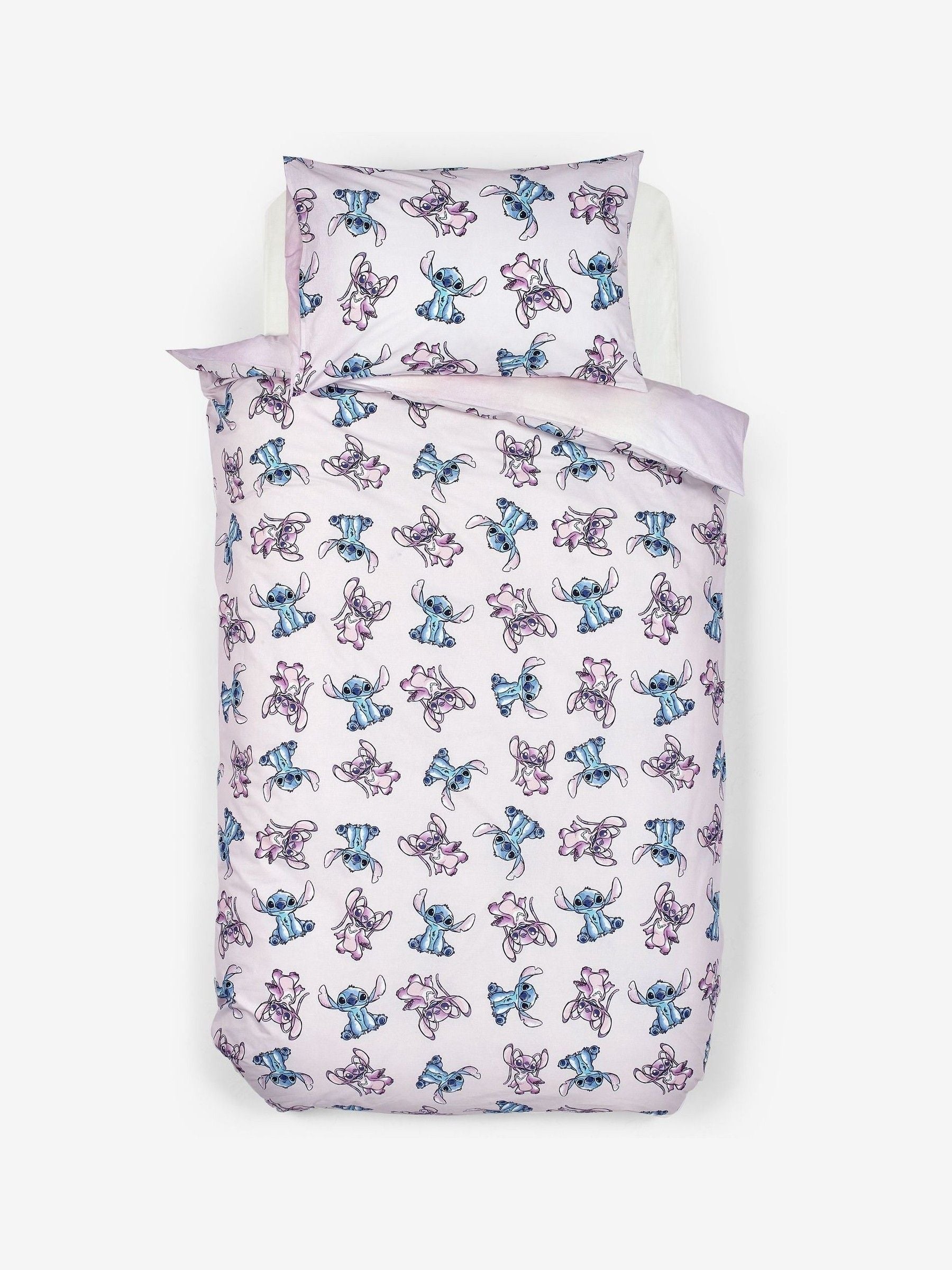 NEXT Lilo & Stitch purple reversible duvet cover and pillowcase set, UK version