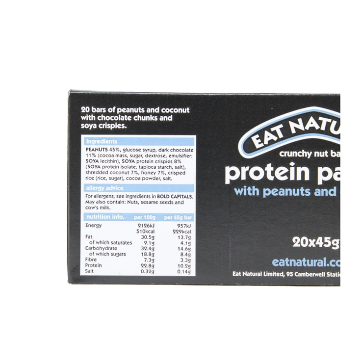 Eat Natural protein peanut chocolate bars 20 x 45g - British product