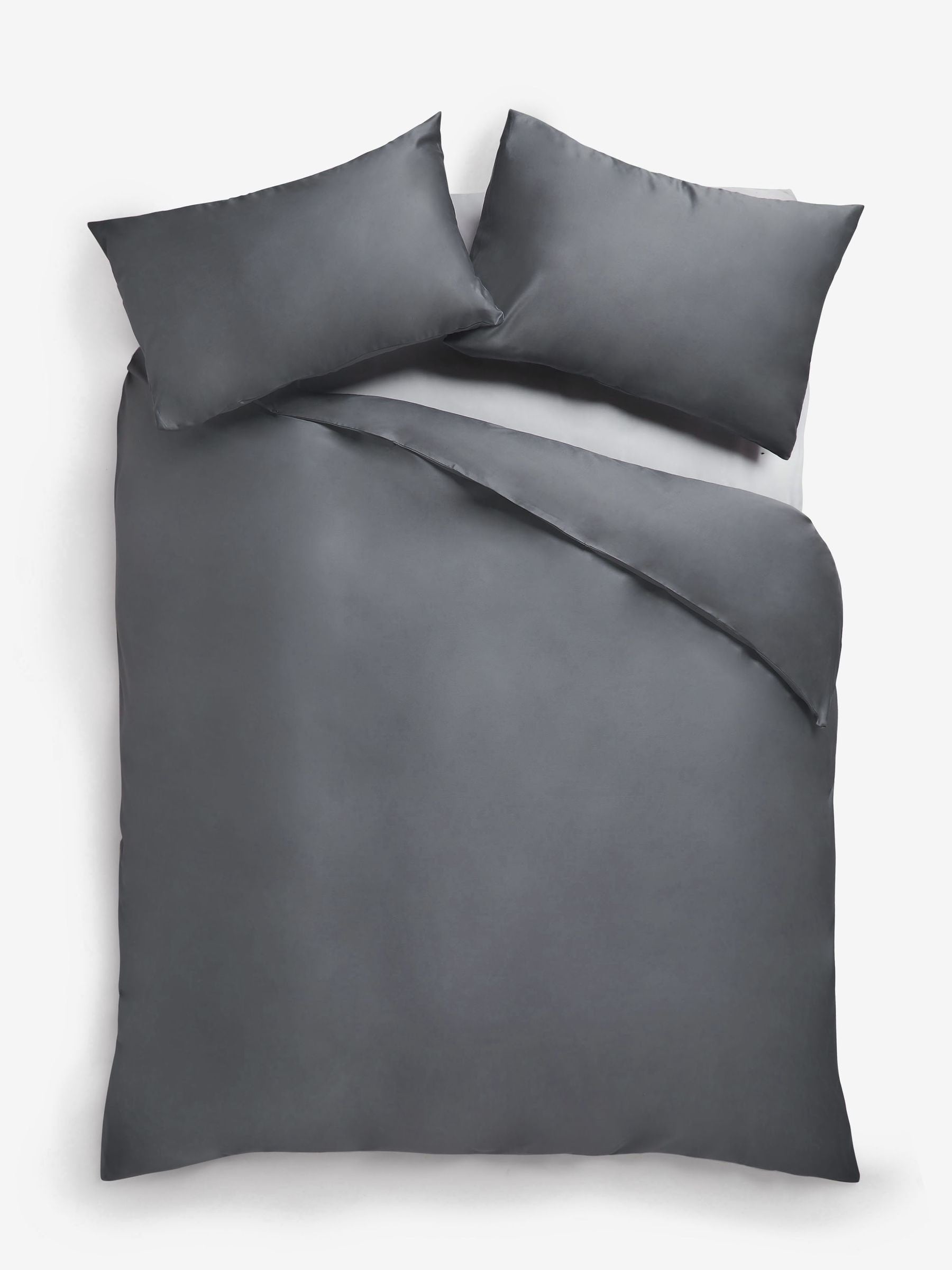 Charcoal Grey Egyptian cotton duvet cover and pillowcase set - British product