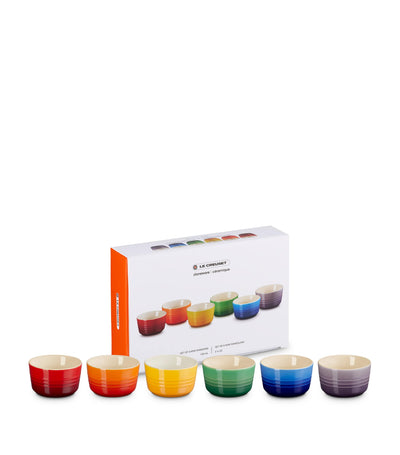 Le Creuset Mini Stoneware Rainbow Ramekins Set of 6