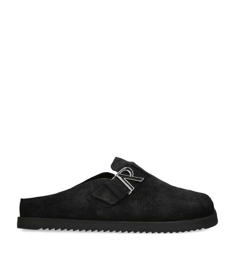 Represent suede mules with leather lining, imported from the UK