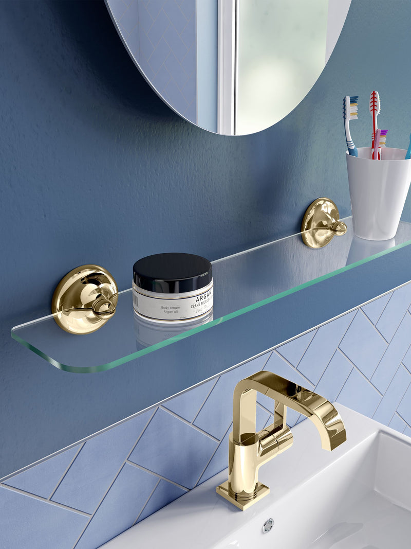 CROYDEX Grosvenor Gold Glass Shelf