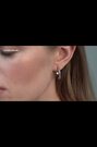Karen Millen Silver Tone Small Crystal Hoop Earrings