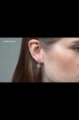 Karen Millen silver crystal drop earrings 1cm x 1.8cm, UK version