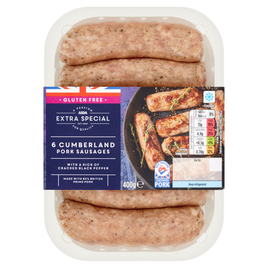 ASDA Extra Special 6 Cumberland Pork Sausages - McGrocer