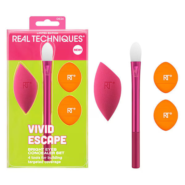 Real Techniques Concealer brush sponge set Vivid Escape, imported from the UK