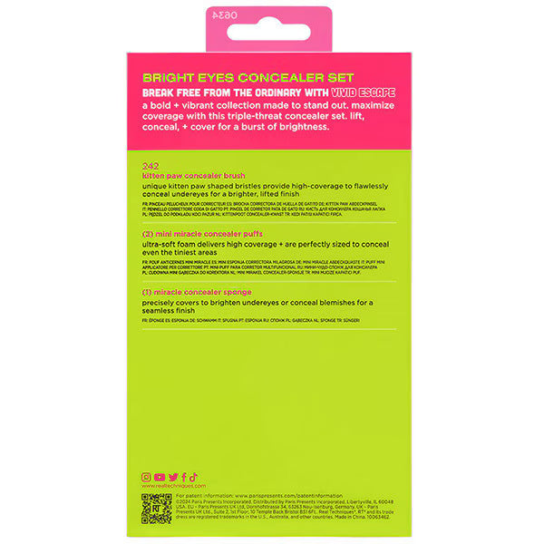Real Techniques Concealer brush sponge set Vivid Escape, imported from the UK