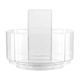 Livingandhome Circular Makeup Storage Box Transparent White 15.5cm, imported from the UK