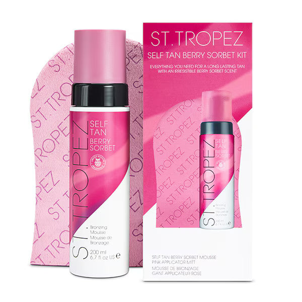 St.Tropez self tan berry sorbet mousse 200ml with mitt, UK version