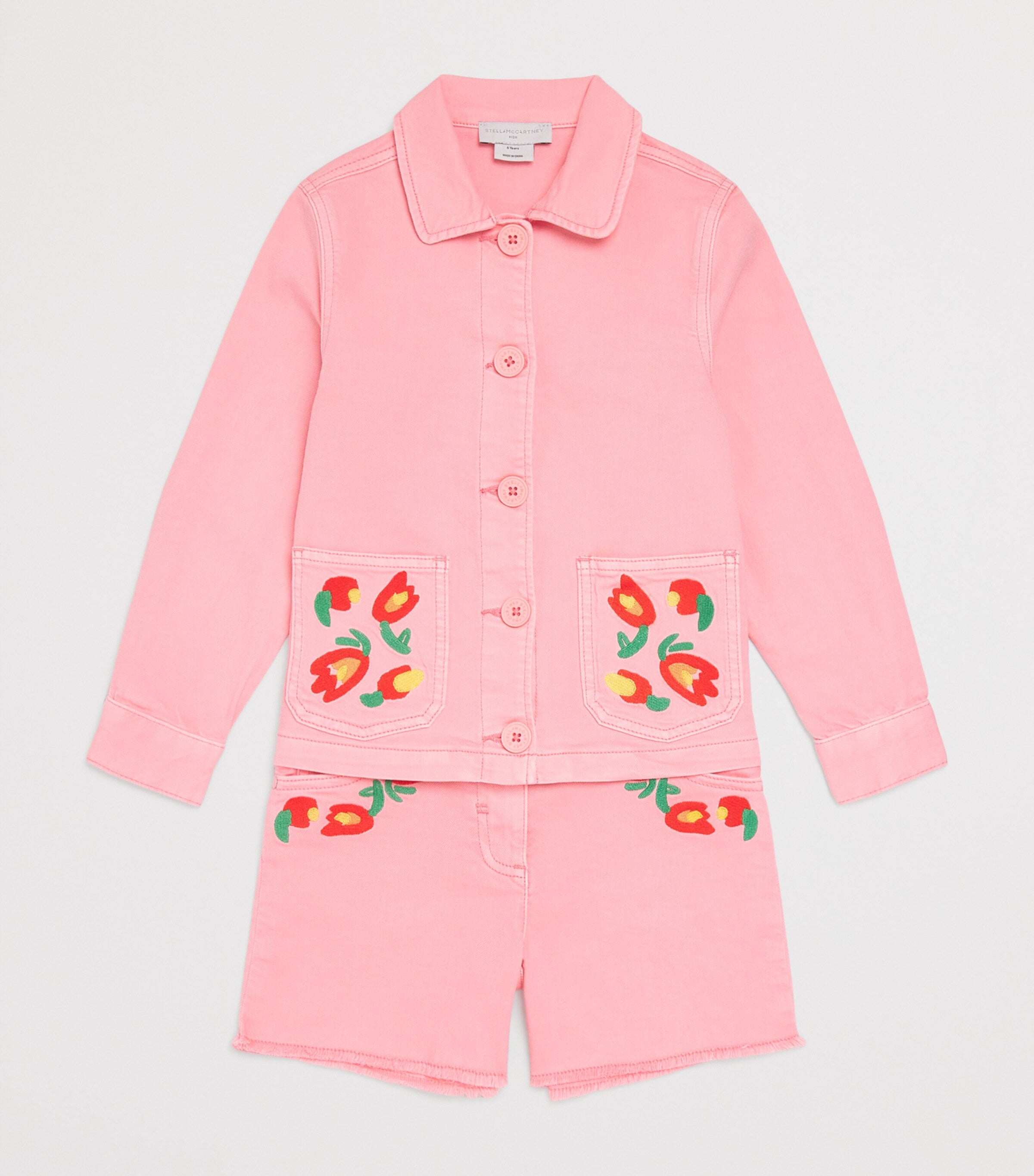 Stella McCartney Kids embroidered denim shorts for ages 3-14 years (British brand)