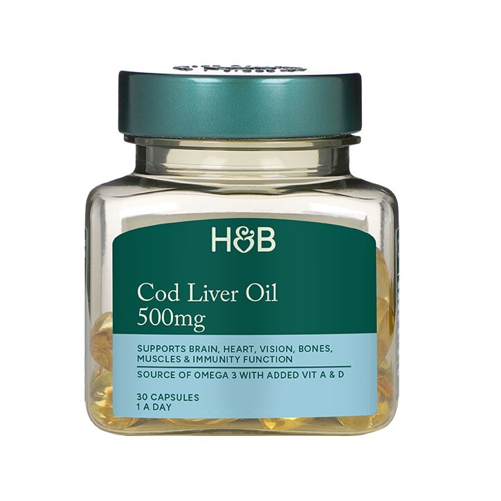 Holland & Barrett Pure Cod Liver Oil 500mg 120 Capsules - McGrocer
