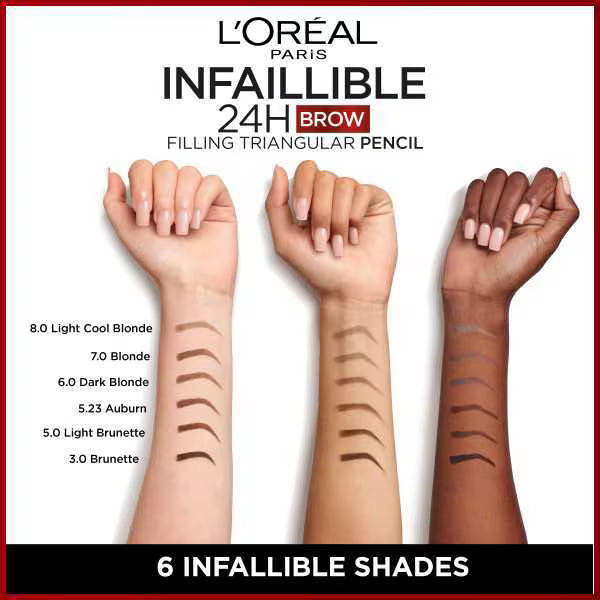L'Oréal Paris brow filling pencil 6.0 Dark Blonde, imported from the UK