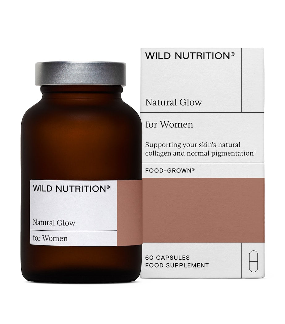 Wild Nutrition Food-Grown Natural Glow skin supplement capsules 60 capsules (British brand)