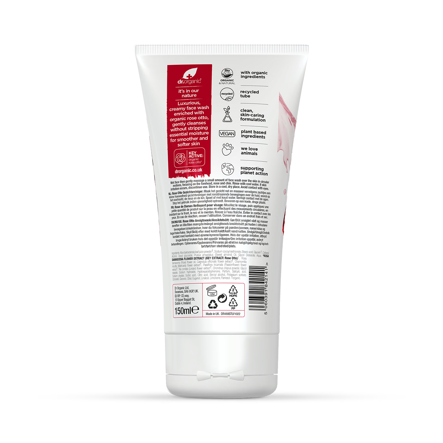 Dr Organic Rose Otto Creamy Face Wash 150ml