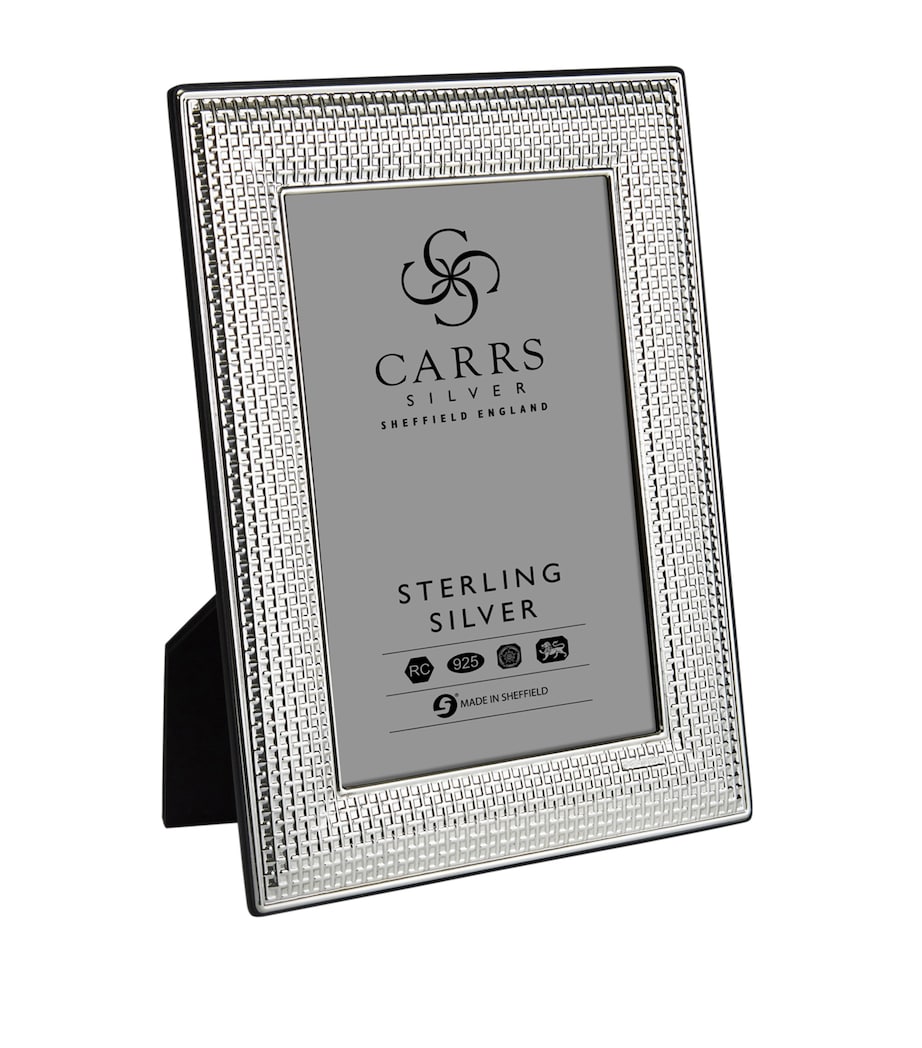 Carrs sterling silver photo frame cross stitch 7x5 inches, UK version