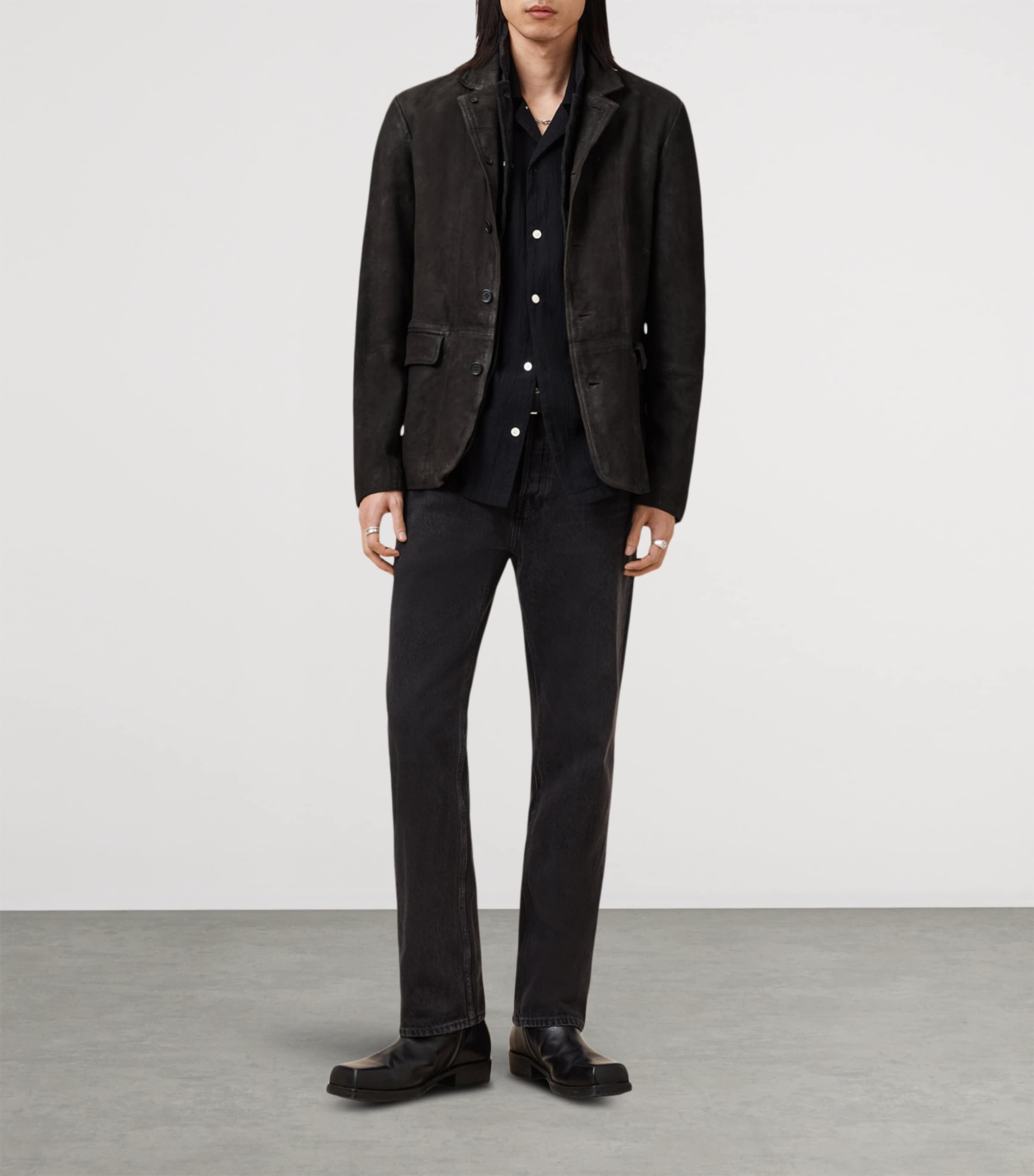 AllSaints Leather Survey Blazer - British fashion product