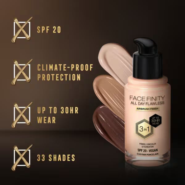 Max Factor Facefinity Foundation Fair Porcelain, imported from the UK