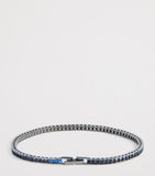 Tateossian sterling silver tennis bracelet with nano stones (British brand)