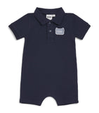 BOSS Kidswear cotton piqué logo playsuit for infants 1-18 months - British product