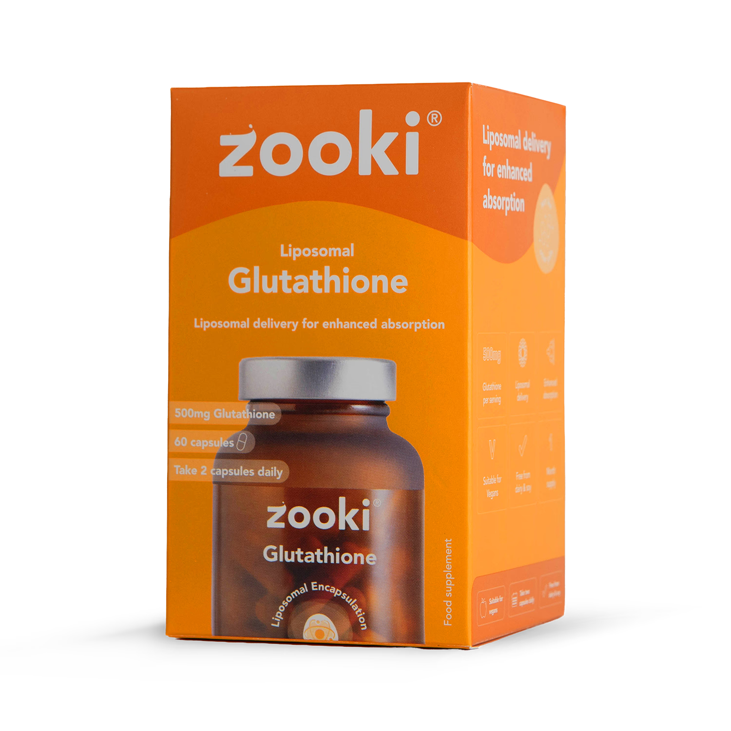 Zooki Liposomal Glutathione Capsules 500mg 60 Capsules (British brand)