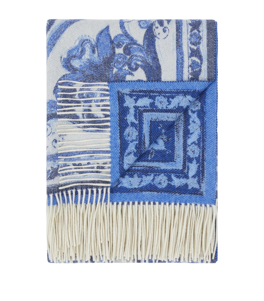 Dolce&Gabbana cashmere throw with Blu Mediterraneo design 140cm x 180cm - British product