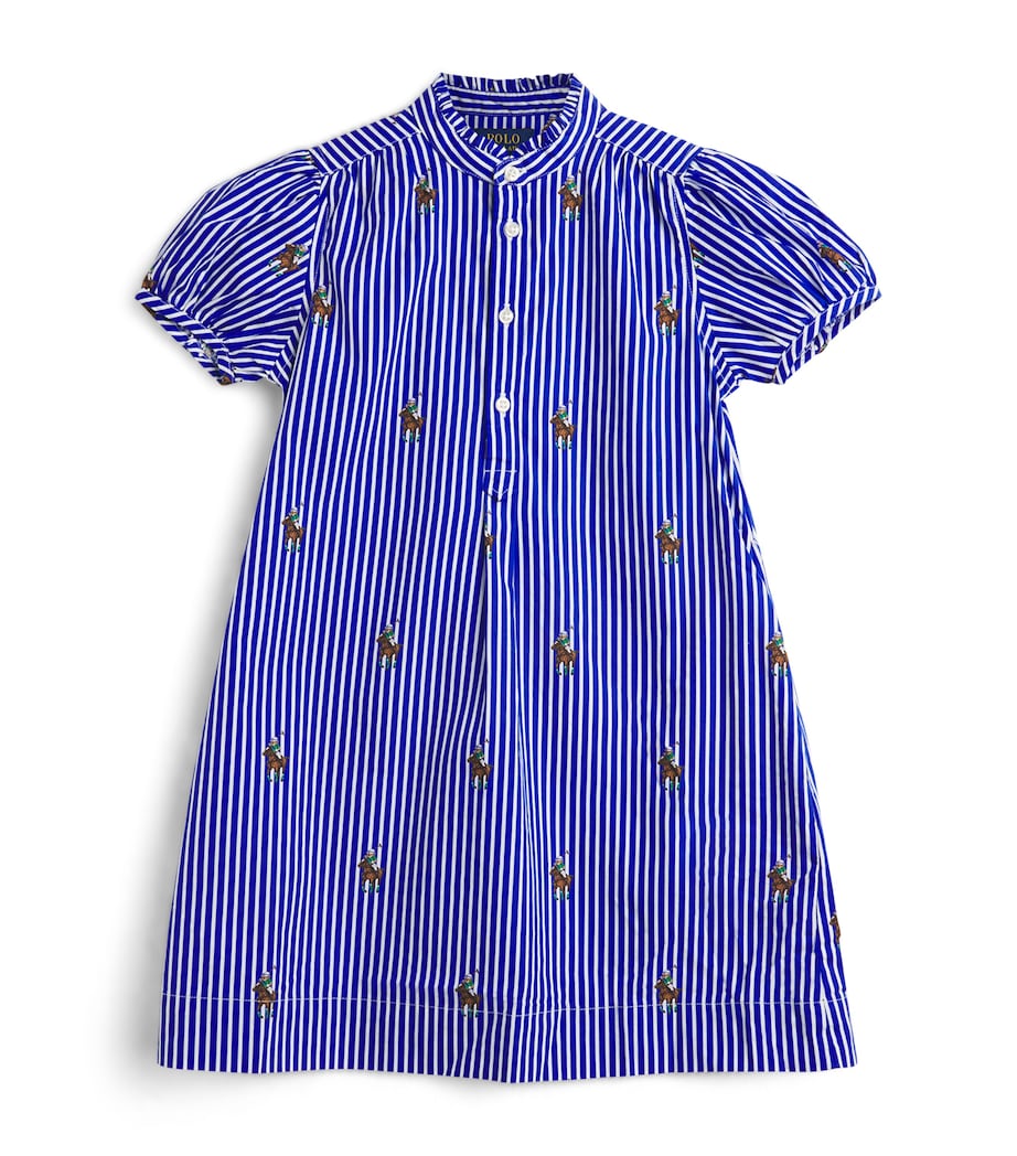 Ralph Lauren Kids Cotton Stripe Polo Bear Dress (2-7 Years), imported from the UK