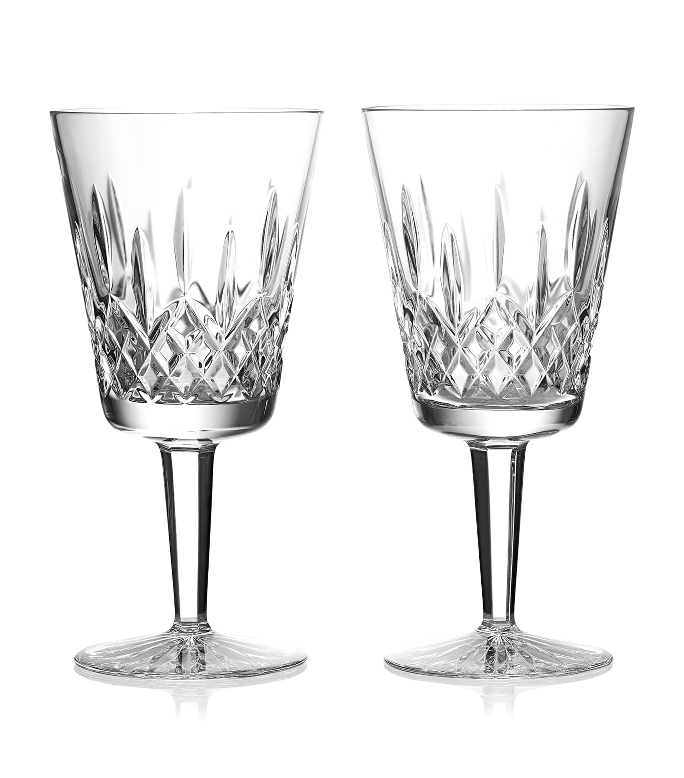 Waterford Lismore crystal goblets large 410ml set of 2 (British brand)