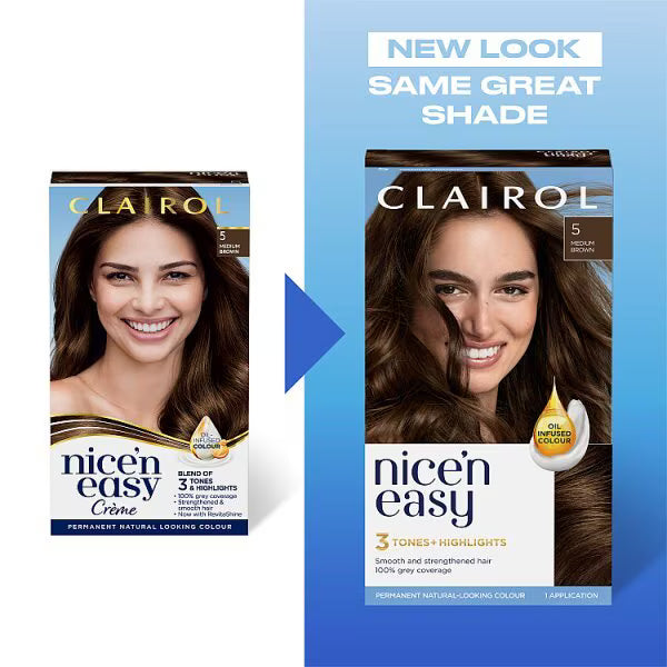 Clairol Nice'N Easy permanent hair dye medium golden blonde - British product