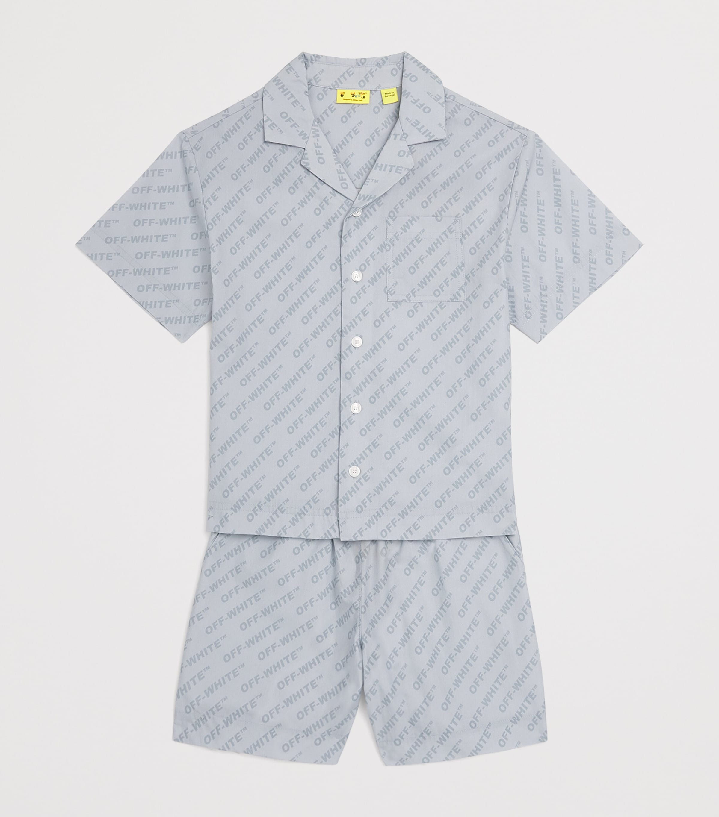 Off-White Kids Logo Bowling Shirt 4-12+ Years, imported from the UK