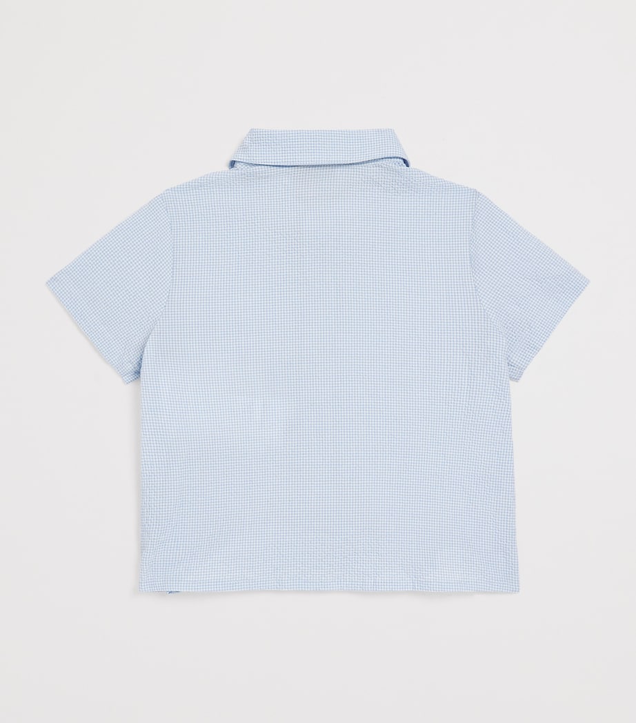 Emporio Armani kids cotton-blend seersucker shirt 6-36 months - British product