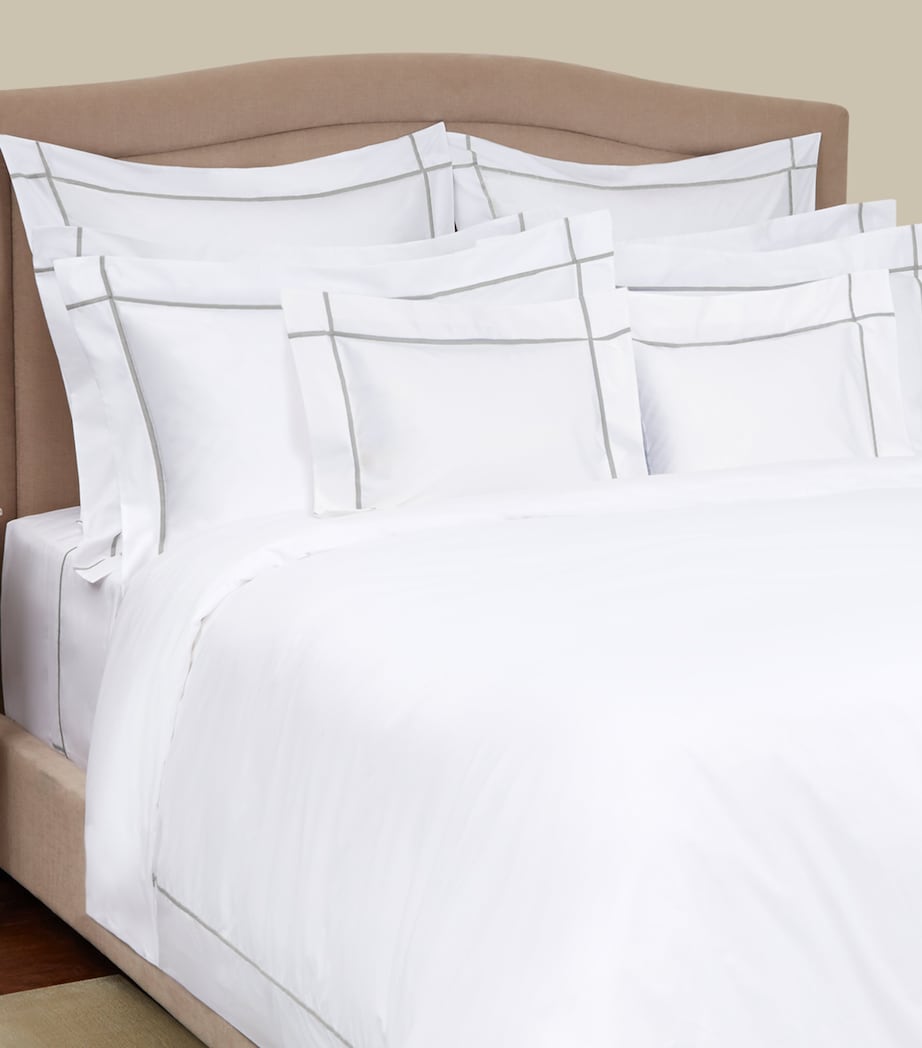 Yves Delorme Athena Platine square pillowcase, 65cm x 65cm (British brand)