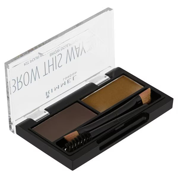 Rimmel Brow This Way Eyebrow Sculpting Kit Dark Brown, imported from the UK