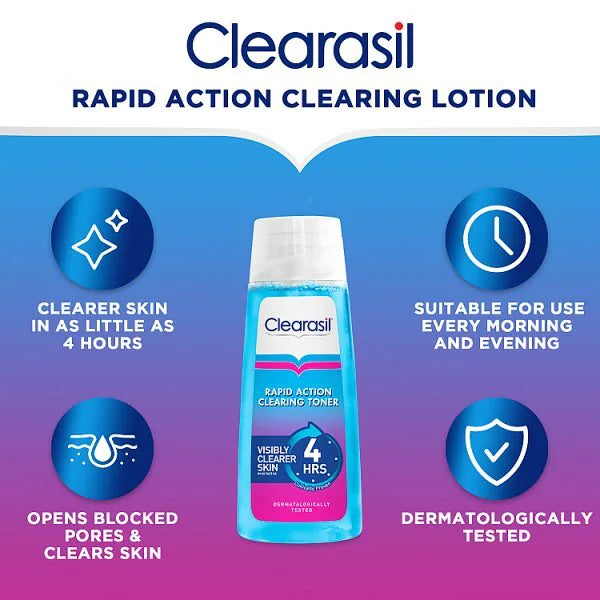 Clearasil Rapid Action Deep Pore Acne Toner 200ml - British product