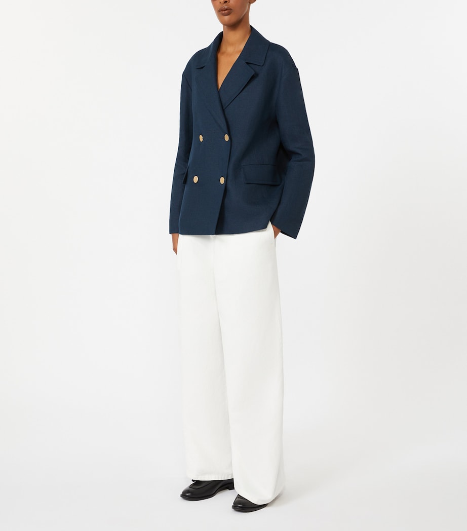 Max Mara linen double-breasted Avenue blazer, imported from the UK