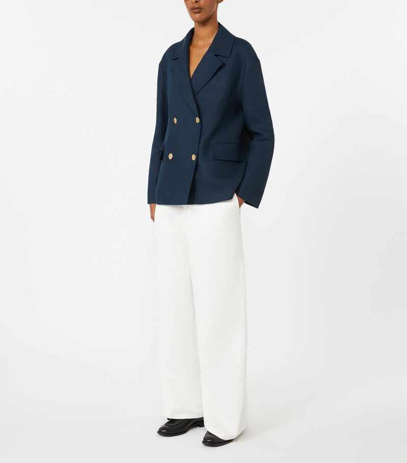 Max Mara linen double-breasted Avenue blazer, imported from the UK
