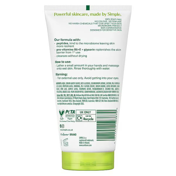 Simple Kind to Skin Moisturising Facial Wash 150ml (British brand)
