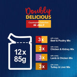 Felix Doubly Delicious 7+ Meaty Selection in Jelly Wet Cat Food   12 x 85g - McGrocer