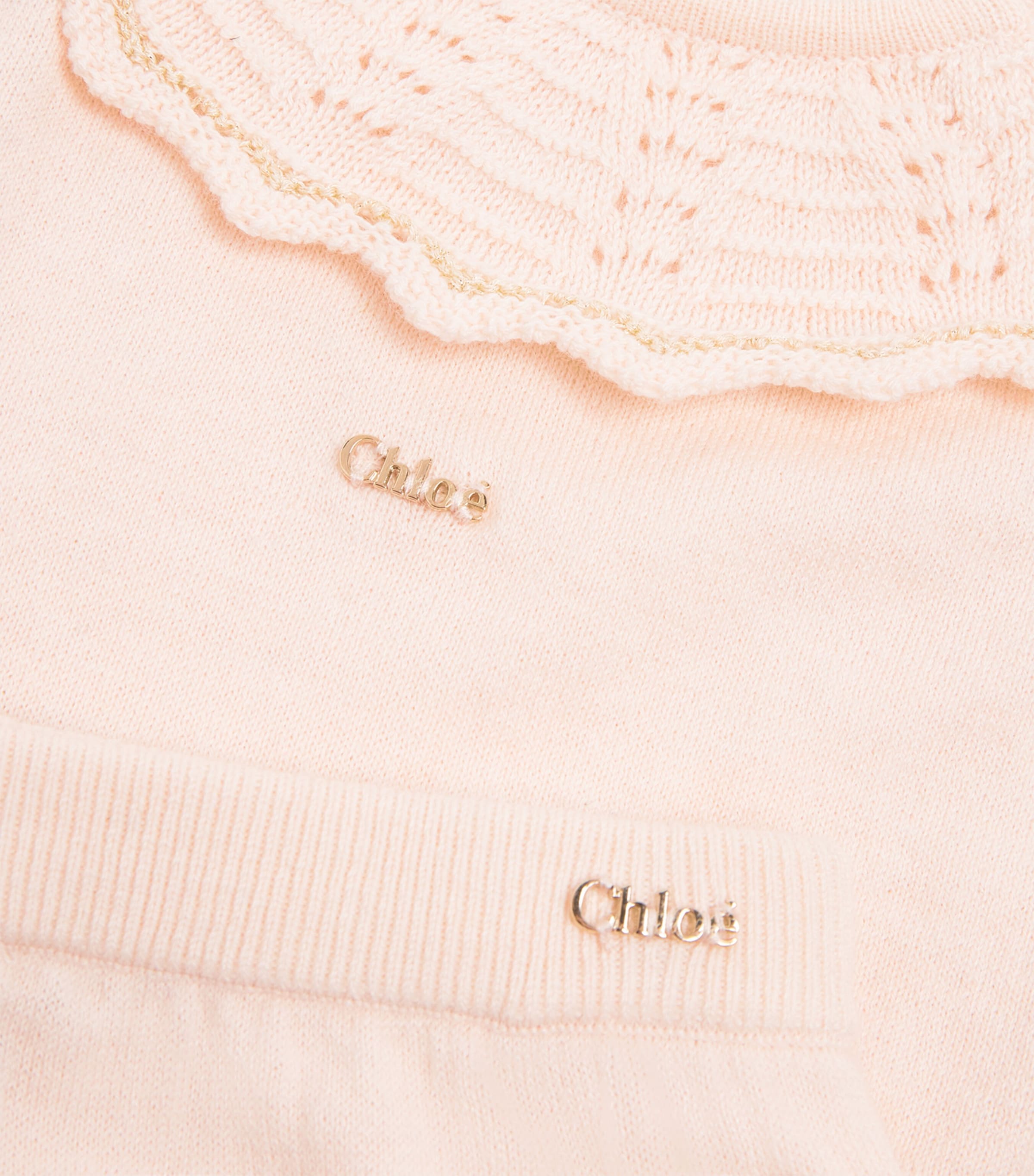 Chloé Kids cotton-cashmere cardigan and trousers set 3-18 months - British product