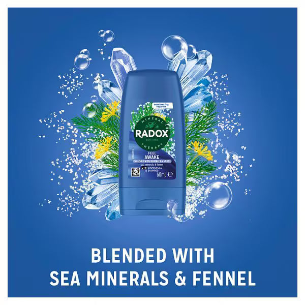 Radox Feel Awake Shower Gel 2-in-1 60ml, imported from the UK