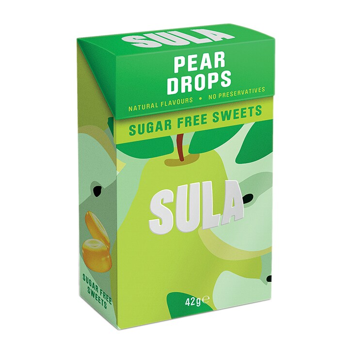 Sula Pear Drops Sugar Free Sweets 42g - McGrocer