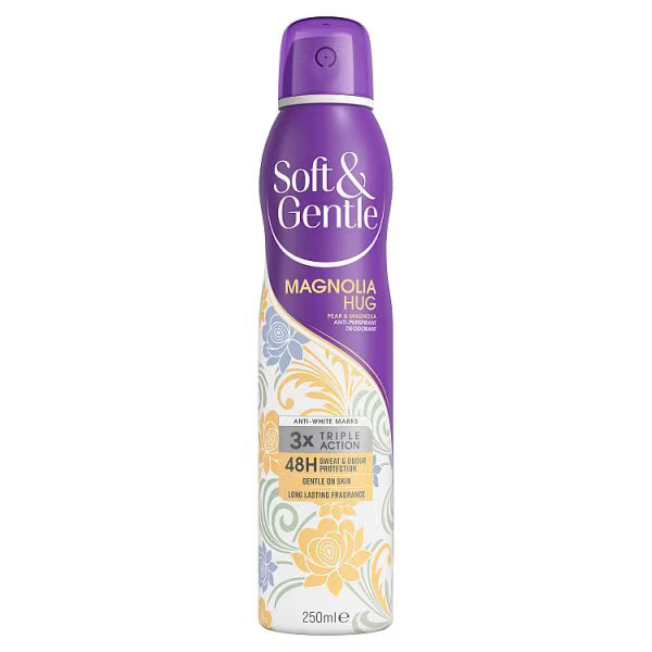 Soft & Gentle Anti-Perspirant Spray Magnolia Hug 250ml (British brand)