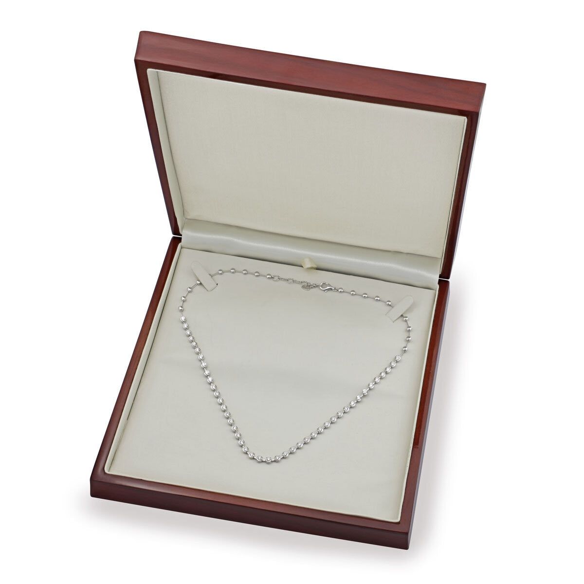 3.00ctw Round Brilliant Cut Diamond Necklace, 18ct White Gold - McGrocer