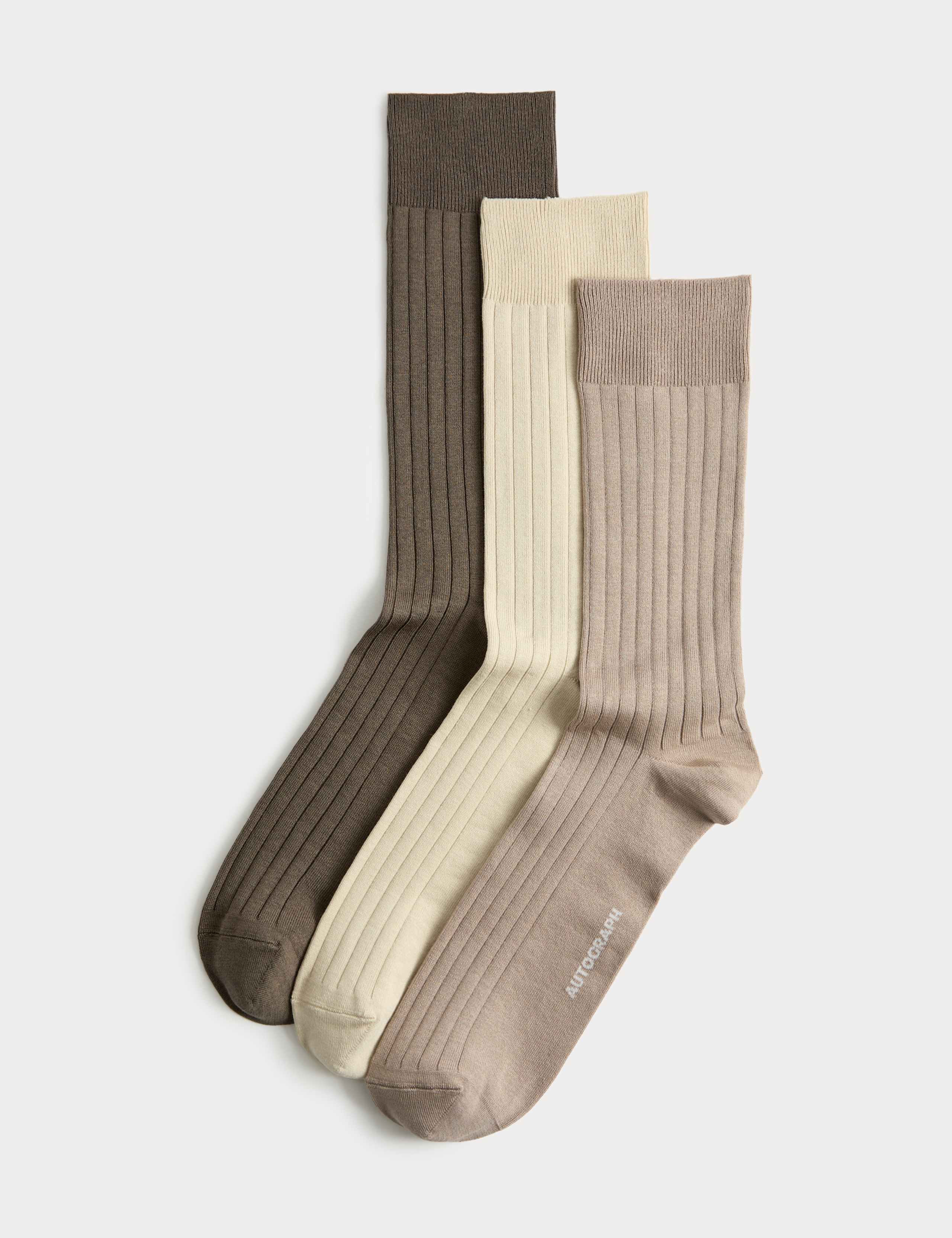 Autograph Egyptian Cotton Ribbed Socks 3 Pack - British product