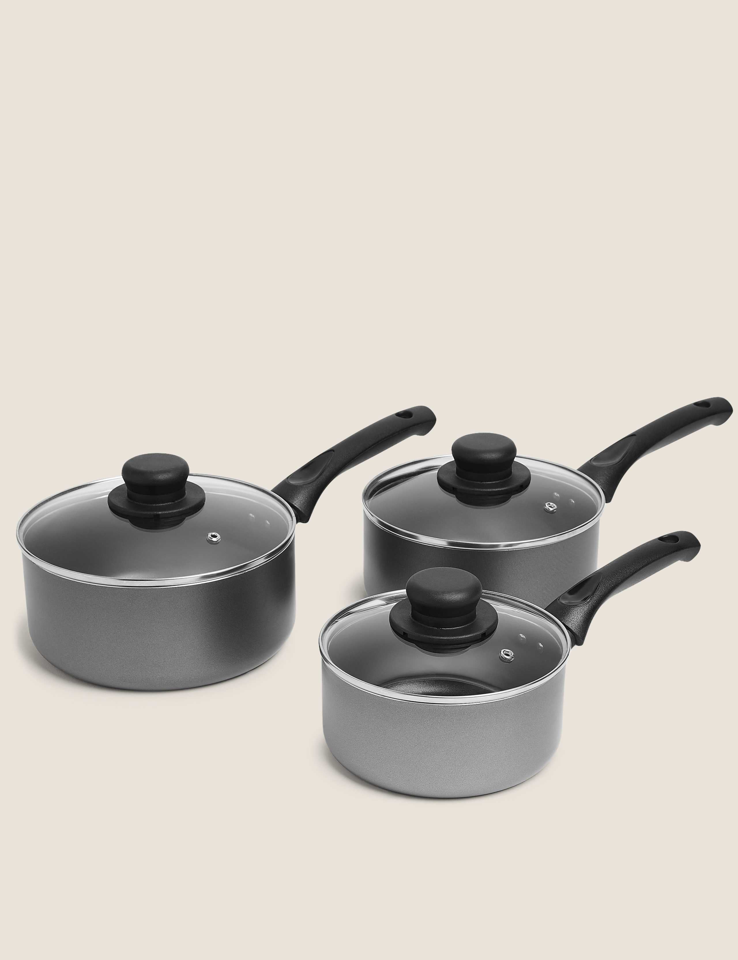 3 piece aluminium non-stick pan set - British product