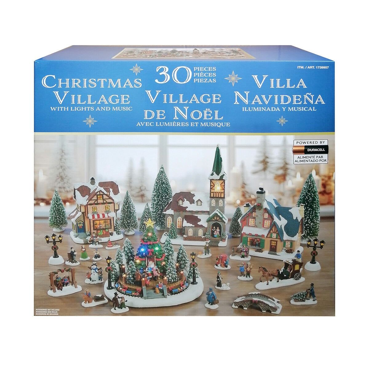 30 Piece Christmas Village with Lights and Sounds - McGrocer