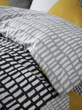 Catherine Lansfield ochre yellow grey geo duvet set - British product