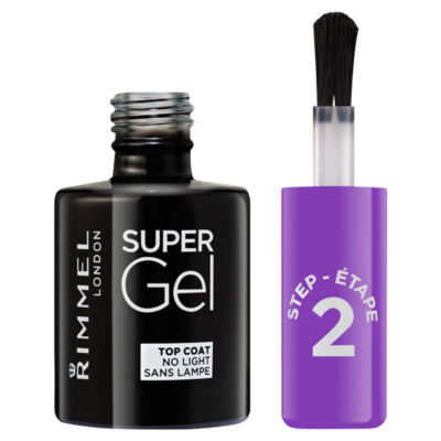 Rimmel London Super Gel Top Coat No Light 12ml, imported from the UK