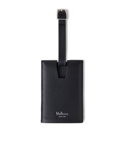Mulberry Calfskin Logo Leather Luggage Tag